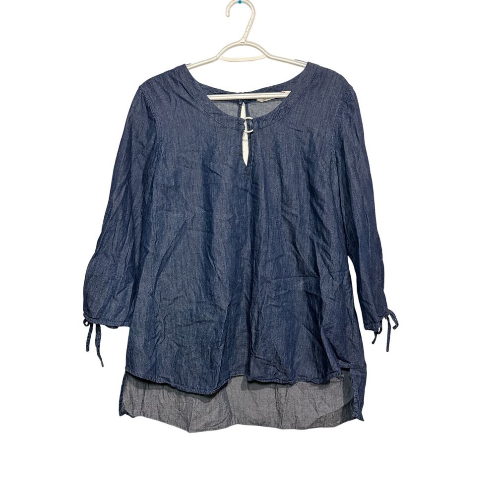 Given Kale chambray‎ denim blouse womens XL western cowgirlcore coastal cowgirl